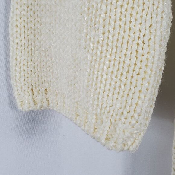Topshop Drop-Sleeves Open Knitted Sweater in Ivory - Size 6 - Picture 3 of 6